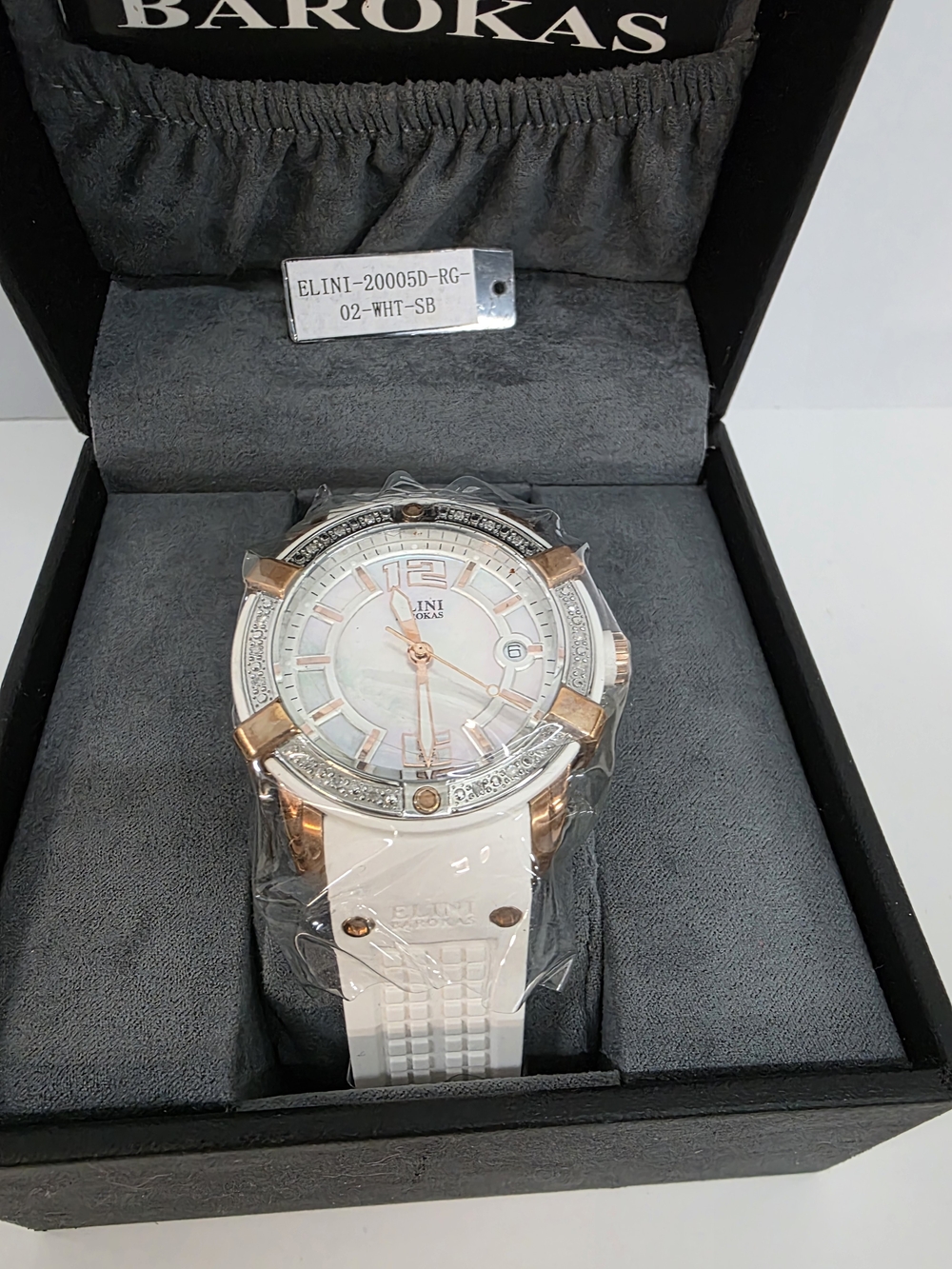 Elini Barokas White and Rose Gold Watch